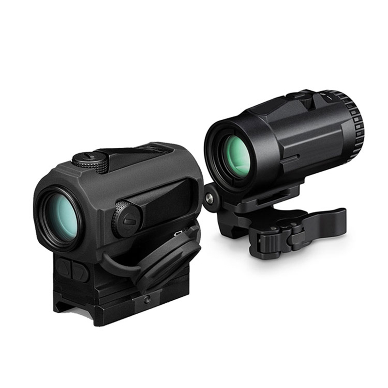 Taktikai 3X nagyító céltávcső Optika Vadász céltávcső Red Dot irányzék QD rögzítéssel 20 mm-es puskafegyversínhez